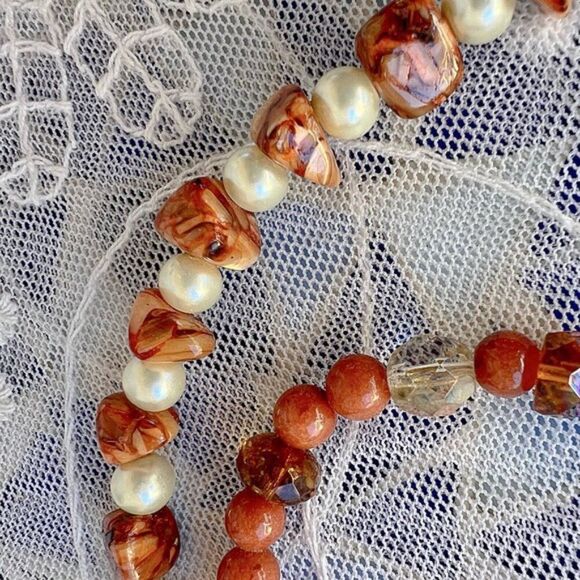 Asymmetrical Multi-Strand Beaded Necklace Y2K New Old Stock - Picture 3 of 11